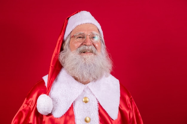 Santa Claus in typical Christmas clothes.