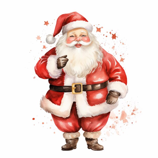 Foto santa claus acquarello clipart