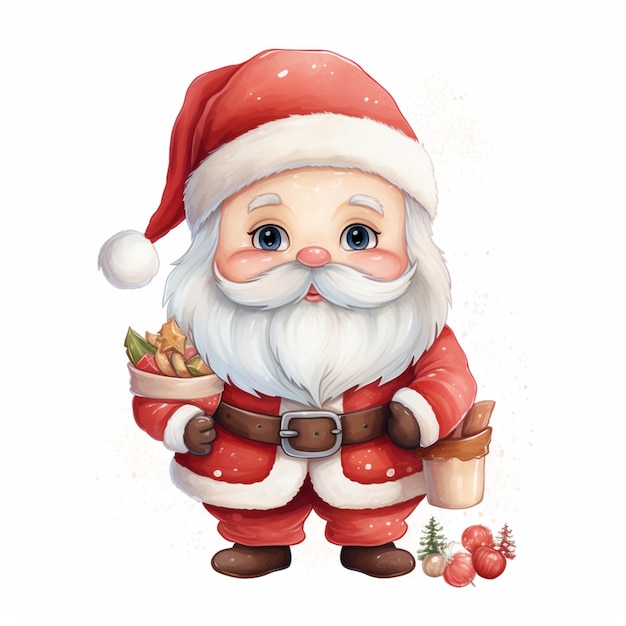 Foto santa claus acquarello clipart