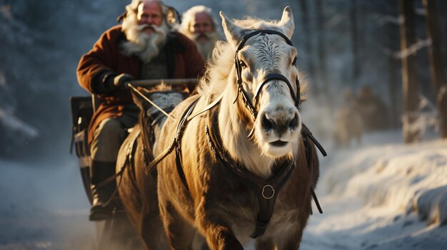 Photo santa claus at winter