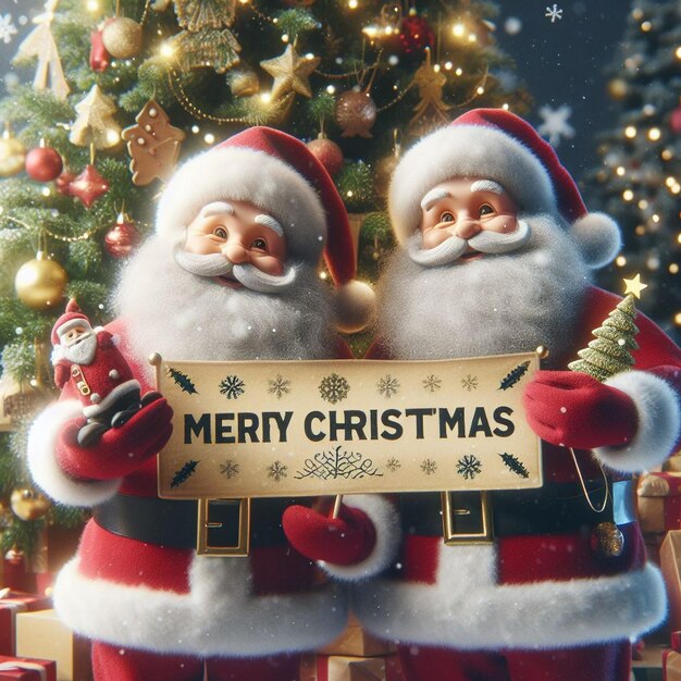 Photo santa claus wishing merry christmas santa claus greeting merry christmas