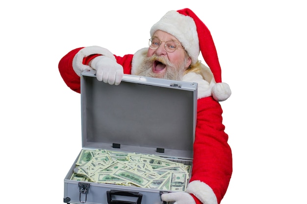Дед Мороз с ящиком денег.