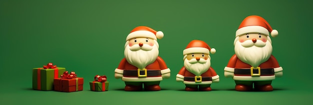 Santa Claus with Christmas presents boxes Generative AI