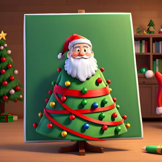 Santa claus with christmas tree