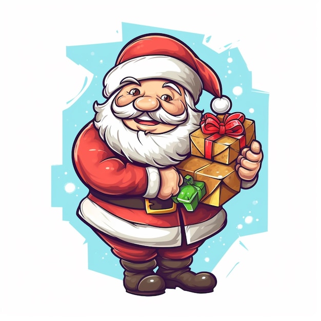 Santa claus with a gift in his hands