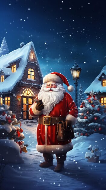 Santa Claus with gifts Generative Ai