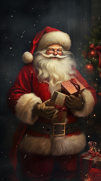 Дед Мороз с подарками Генеративный Ай