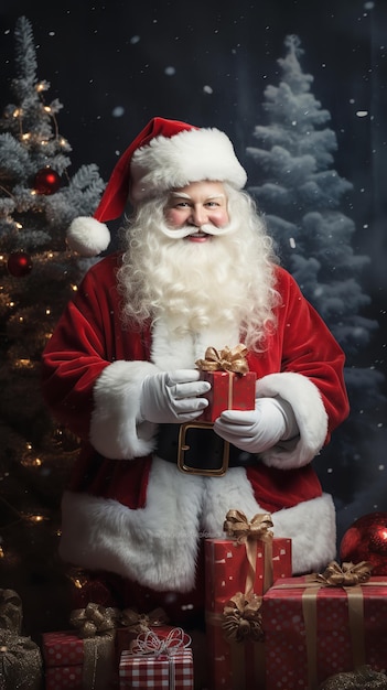 Santa Claus with gifts Generative Ai