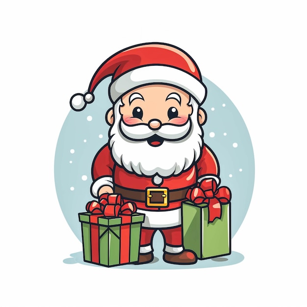 Santa Claus with gifts vector illustration Santa Claus cartoon isolated on white background