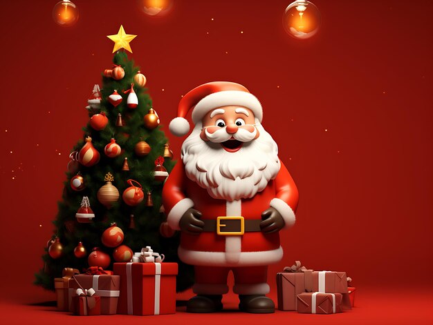 Photo santa claus with gifts