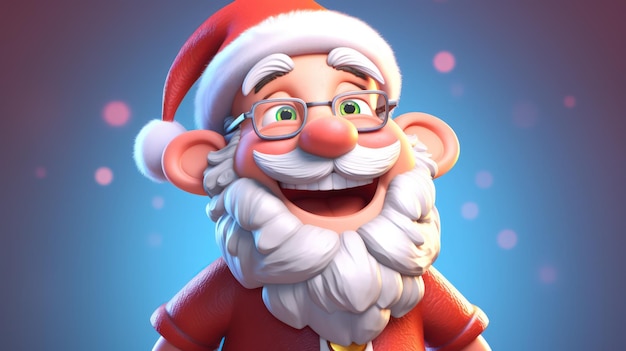 A santa claus with glasses and a red top.