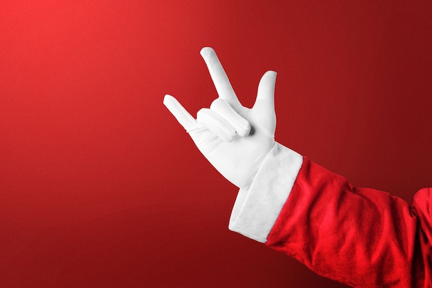 Santa Claus with a hand gesture. Merry Christmas