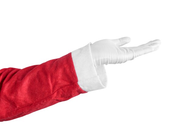 Santa Claus with open hand gesture isolated over white background