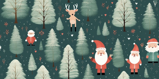 Santa Claus with the reindeer pattern