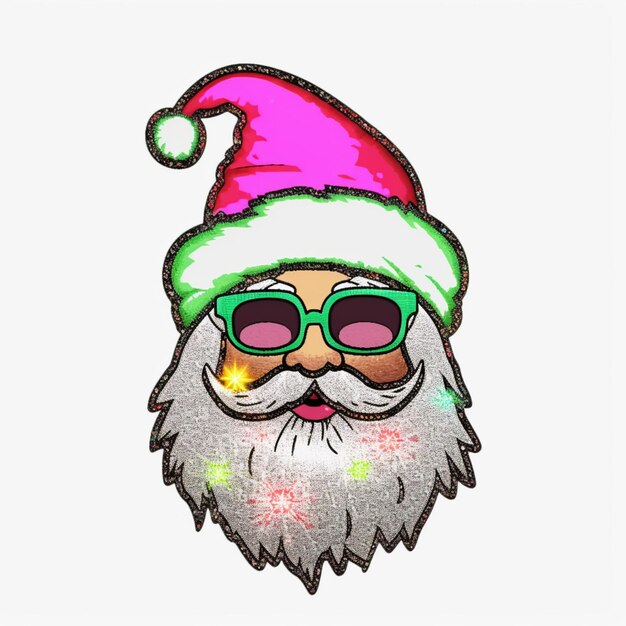 Photo santa claus with sunglasses and a beard generative ai