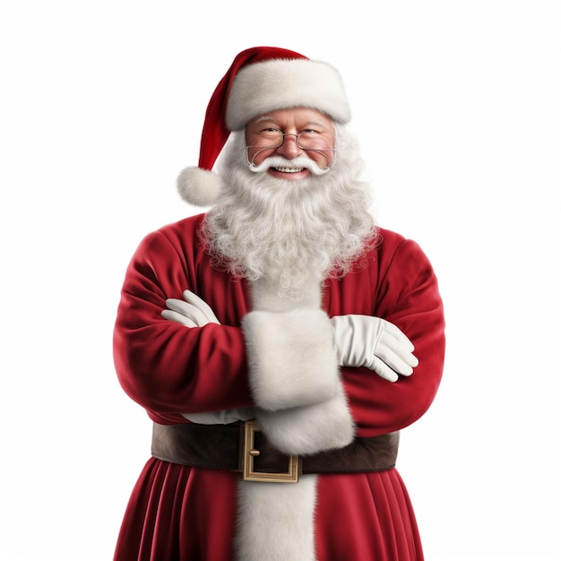 Photo santa claus with white background high quality ultr