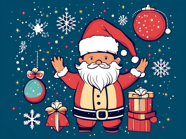 santa clause hand drawn illustration