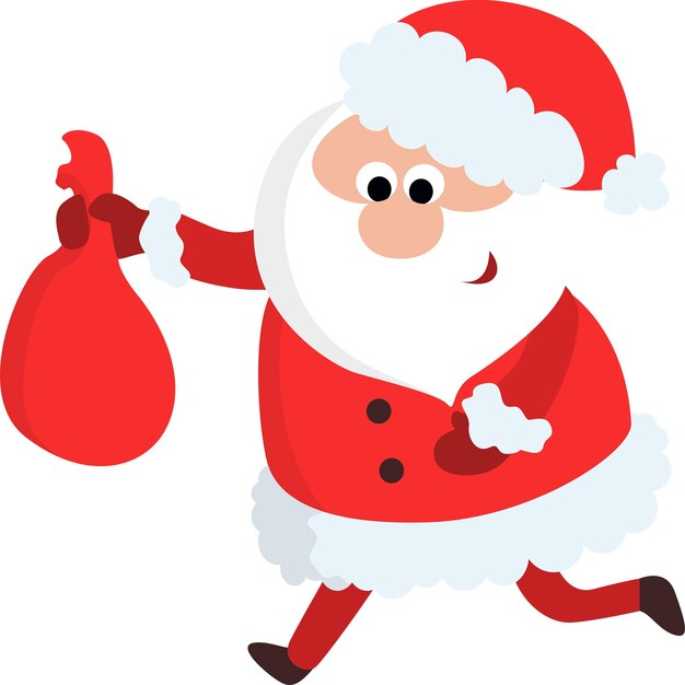 Santa clause with red bag of gifts