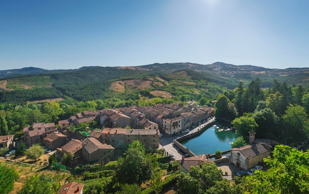 Santa Fiora village peschiera and church Monte Amiata Grosseto Italy