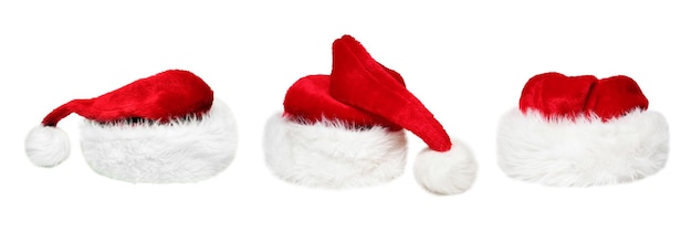 Santa Hat. Costume. Merry christmas concept greeting card