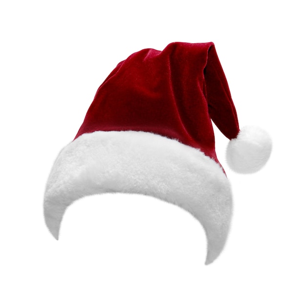 Santa Hat. Costume. Merry christmas concept greeting card