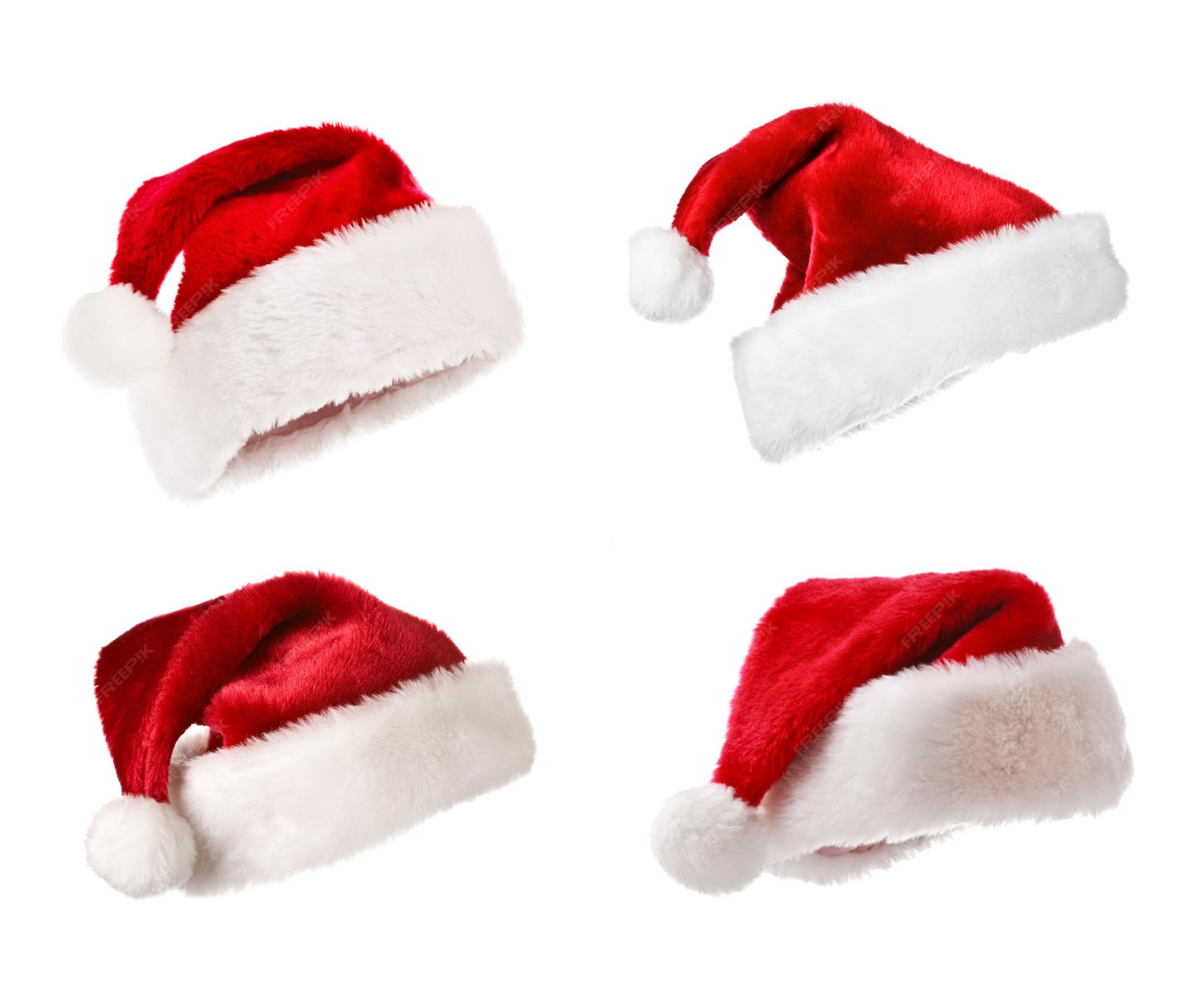 Premium Photo Santa hats isolated on white