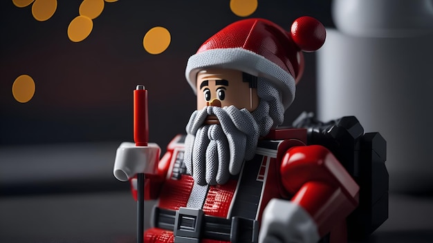 Foto giocattolo di lego di babbo natale