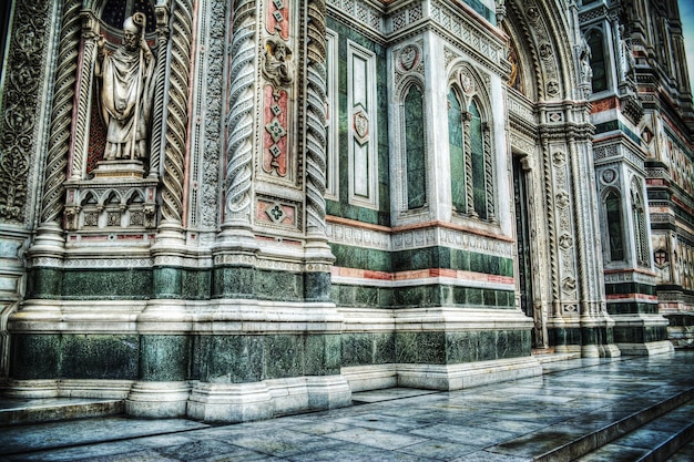 Santa Maria del Fiore facade in hdr tone mapping effect Italy