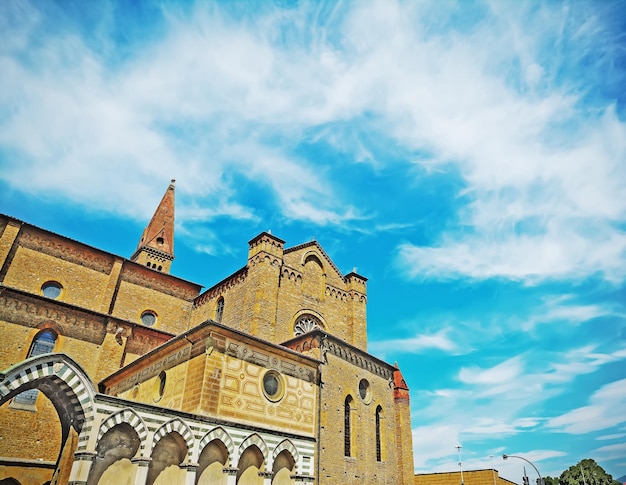 Santa Maria Novella under a dramatic sky in Florence Italy