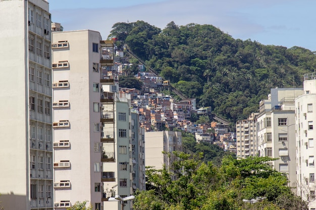 Santa Marta Hill seen from the Humaita district in Rio de Janeiro. Brazil.