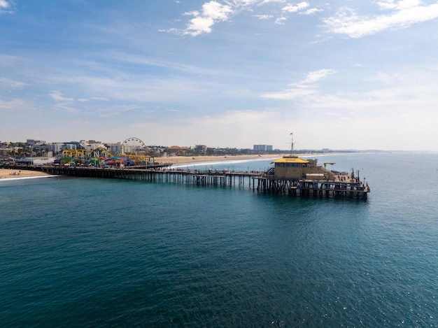 Santa monica pier at sunset los angeles