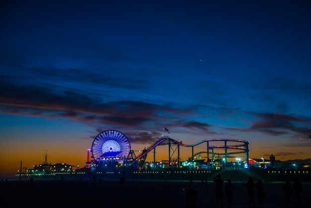 Santa Monica pier at sunset