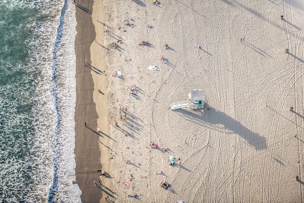 Santa Monica strand, uitzicht vanuit helikopter