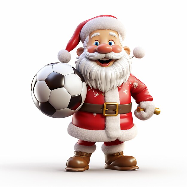 Santa playing football Stock Illustration