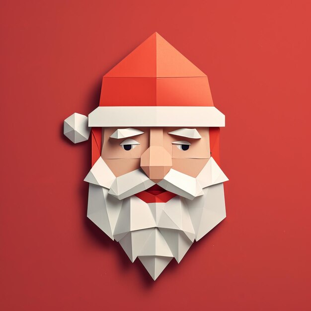 Santa portrait paper style Generative AI