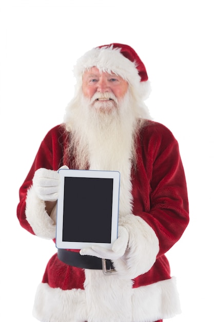 Santa presenteert een tablet-pc