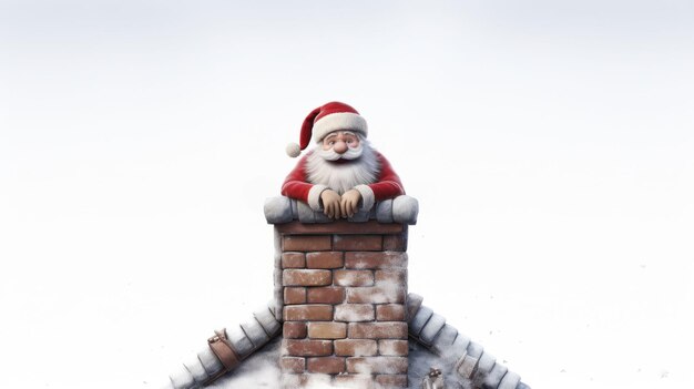 Photo santa on the roof of the house new year wallpaper