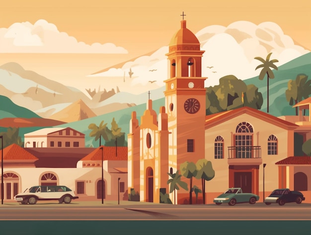 Santa Rosa de Lima illustration cartoon background