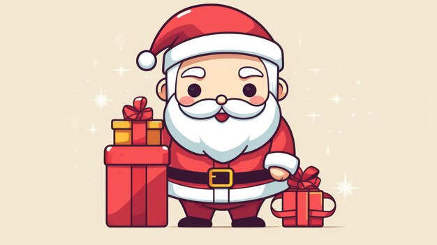 Santa's Enchanted Illustration A Whimsical Depiction of Father Christmas Generative AI