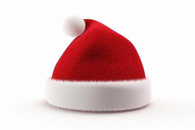 Foto cappello di babbo natale su sfondo bianco