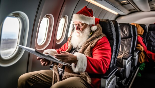 Premium AI Image  Santa's HighFlying Adventure A Journey in the Skies Generative AI