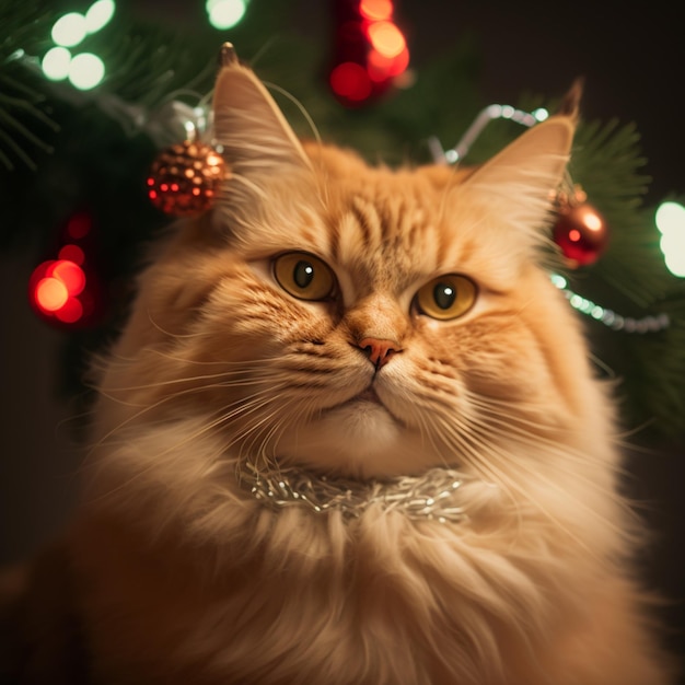 Santa's kat kerst illustratie kittie