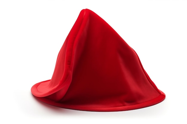 Santa's Red Hat On White Background Generative AI