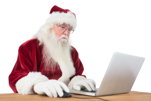 Santa surft op het internet