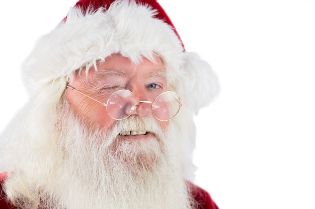 Santa winks into the camera