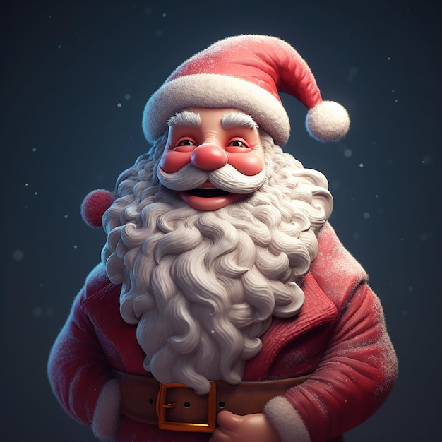 A santa with a red hat and a white beard