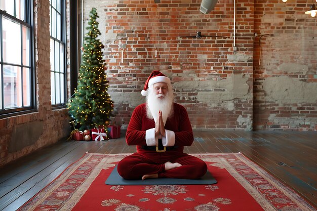 Photo santa yoga poses