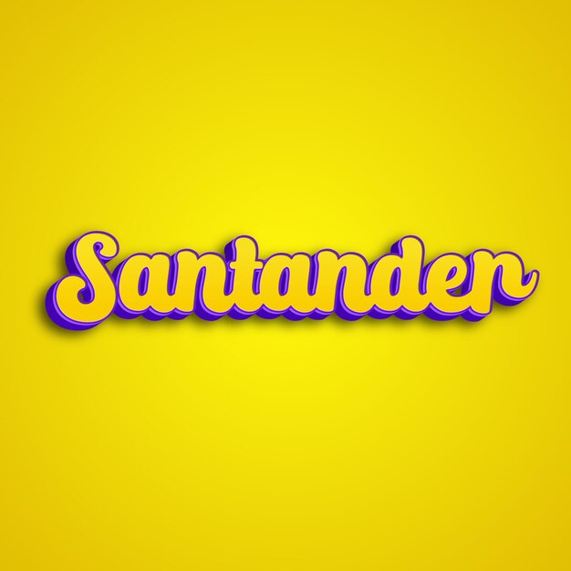 Photo santander typography 3d design yellow pink white background photo jpg