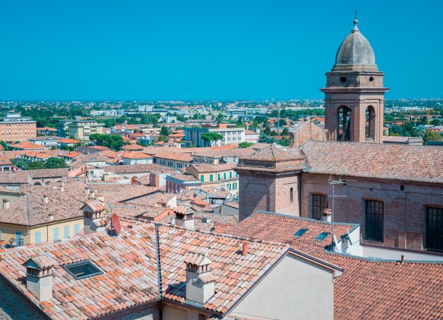 Santarcangelo view of the dome of the old church italy Rimini Italy