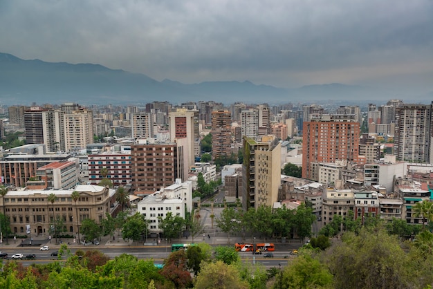 Santiago Chili Gedeeltelijk uitzicht op de stad op een bewolkte dag